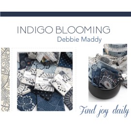 Moda INDIGO BLOOMING 48098 12 Navy Cheater Print  MADDY Quilt Fabric - By the Half-Yard