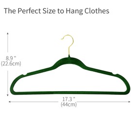 ManGotree Velvet Suit Hangers with 360 Swivel Gold Hook, Non-Slip Felt Hangers, Ultra-Slim Space Saving Clothes Hangers, Sturdy Coat Hangers, 36 Pack (Green)