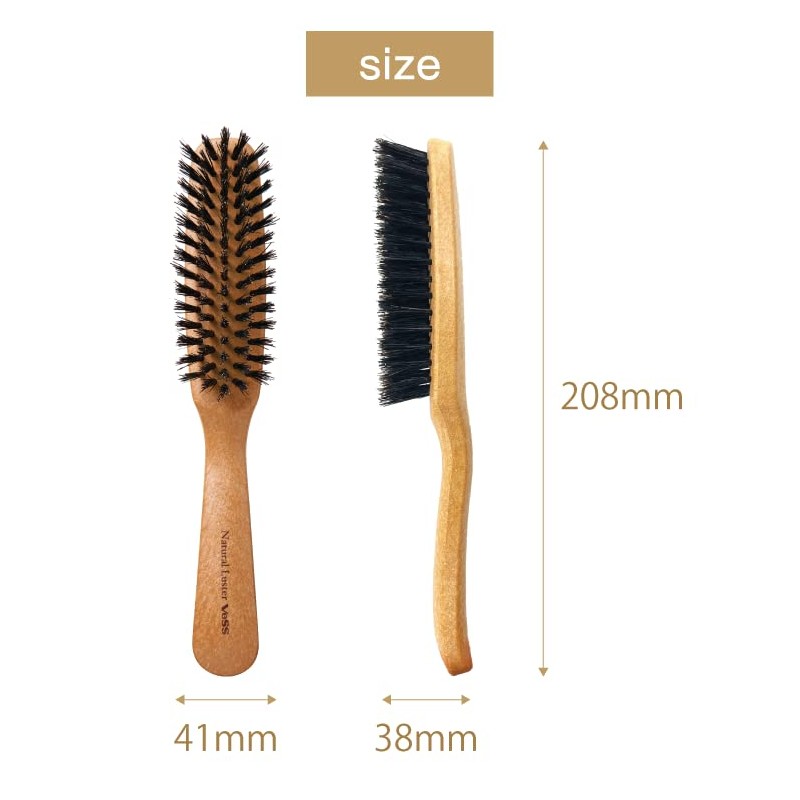 Bess Natural Luster 100% Natural Boar Hair Brush, Brushing Brush,