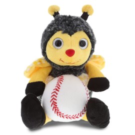 DolliBu Honeybee Stuffed Animal with Baseball Plush - Soft Huggable Honeybee, Adorable Playtime Bee Plush Toy, Cute Insect Gift for Kids and Adults - 7 Inches