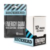 BLOCKHEAD Peppermint Energy Gum - 12 Packs of 10 Each (120 Total), Caffeine, Niacin, Vitamins B1, B5, B6 & B12 - Calorie & Sugar Free