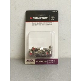 Monster 140081-00 Just Hook It Up Twist-On RG6 Coaxial Connector 10 pk