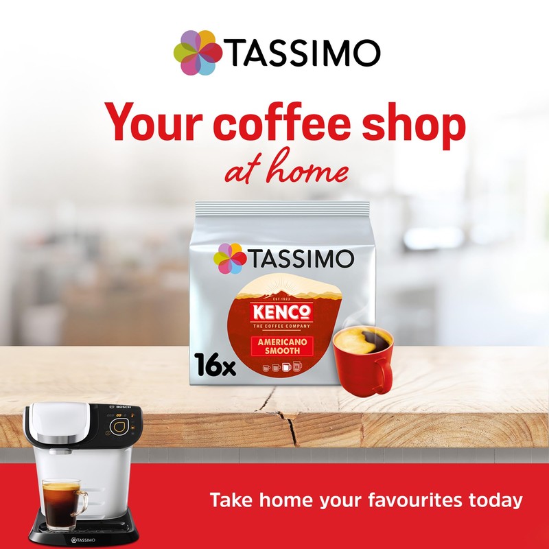 Tassimo Kenco Americano Smooth Coffee Pods, Pack of 16