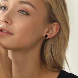 U7 Wolf Earrings Men Black Stud Viking Jewellery For Women Novelty Ear Ring Mens