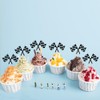 Sleyberoy Checkered Flag Racing Cupcake Toppers-Racing Flag Finish Line、Flags Race