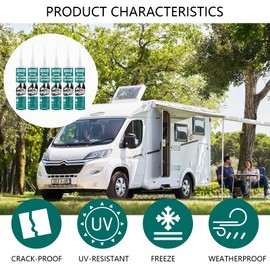 Felizshop RV Silicone Sealant - RV Roof & Caulking White, Self-Leveling Lap Sealant (6 Pack) - Waterproof Sealing for Trailers, Motorhomes, Campers