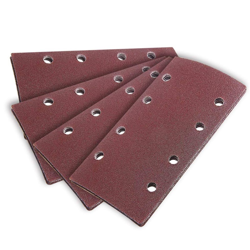 ExcInter 10PCS 93x185mm Sandpaper Sanding Paper 8 Holes Loop Sand