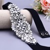 ULAPAN Rhinestone Black Elastic Belts for Women Interlocking Stretch Belt(S394),