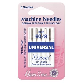 Hemline Universal Sewing Machine Needles Extra Fine Size - 60/8