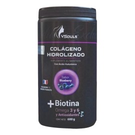 VSouls Colágeno Hidrolizado Mas Biotina Vsouls Blueberry 600grs