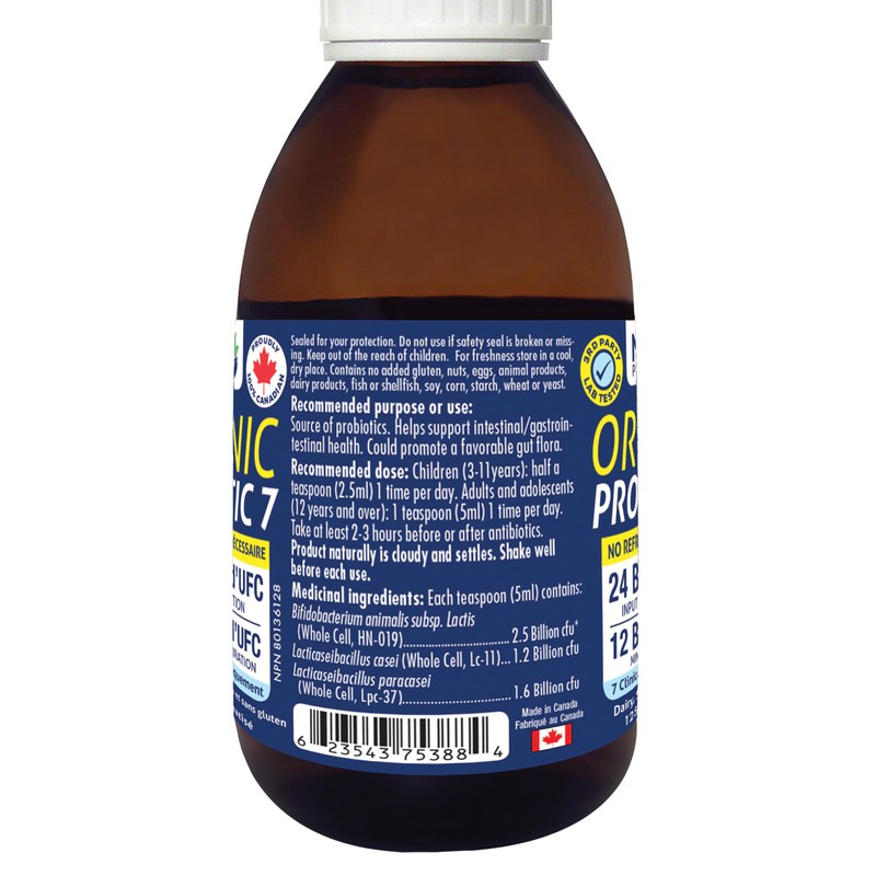 Naka Platinum Organic Probiotic 7 Liquid, Shelf Stable, Support Digestive