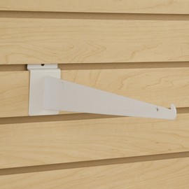 Only Hangers Shelf Brackets for Slatwall, 12", White (Pack of 4) - Fits All Slatwall