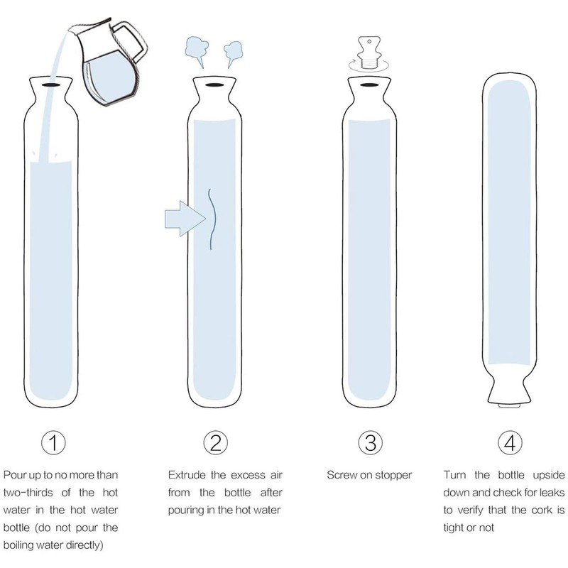 2000ML Hot Water Bottle Strip Shaped Hot Water Bag for