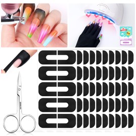 Saviland 100PCS Nail Polish Protector for Fingers: 99.99%+ U V Protection Cuticle Protector for Nails Painting U-Shaped Nail Protectors Peel Off Tip Tape for French Tip Stamp Nails Art