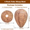 Fake Wasp Nest 4 Pack, Upgraded Waterproof Wasp Nest Decoy