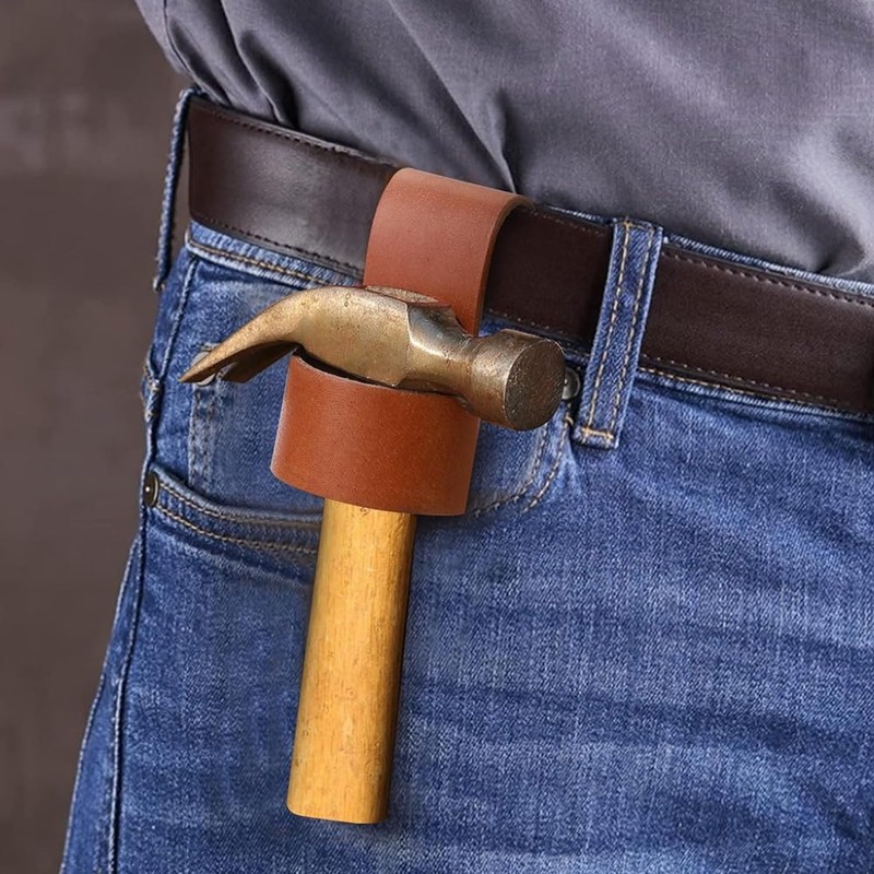 Gokoti Leather Hammer Stand, Premium Hammer Stand with Belt Loop,