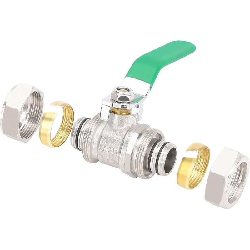 ANCIMOON 2PCS 3/4 Air Piping Fittings, Air Line Brass Ball
