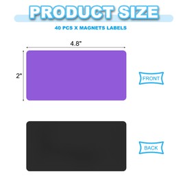 PATIKIL Dry Erase Magnetic Labels, 40 Pcs Magnets Labels Stickers Name Tags for Locker Toolbox Shelving Refrigerator Whiteboard Classroom Office, 4"x2", Purple