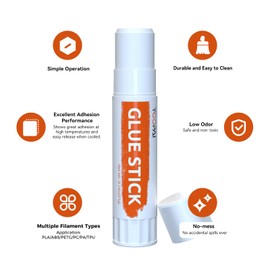 YOOPAI 3D Printer Glue Sticks, 6 PCS PVP Solid Glue Sticks, Washable, Non-Toxic, Warping Reducing 3D Printer Solid Adhesive for Hot Bed Printing PLA/ABS/PETG/PC/PA/TPU Filaments