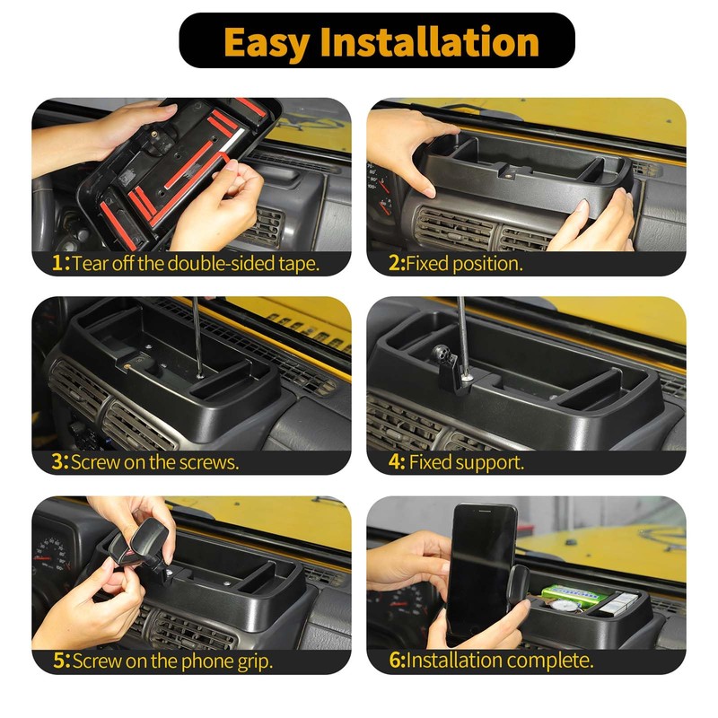 RT-TCZ Cell Phone Holder Dash Mount Phone Holder with Tray