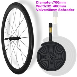 Pair 700 x 32 700 x 35 700 x 38 700 x 40 Inner Tubes 48mm Schrader Valve/Presta Valve for 700c Tyres Road Racing Touring Bicycle Bike (48mm Schrader Valve)
