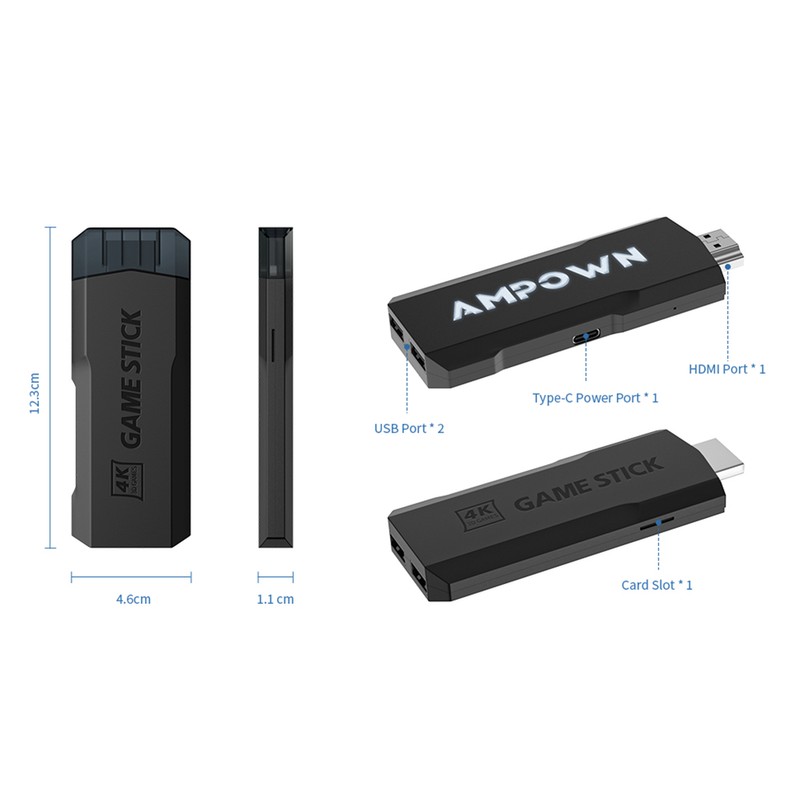 Game Stick 2.4G Wireless Controller HD Video Game Console 4k