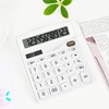 HUTUDD HUTUDD Desktop Calculator, White Calculator Big Buttons, 12-Digits Large