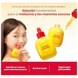 EQQUALBERRY Suero Facial Iluminador Vitamin Illuminating Serum - Coreano con 4% Niacinamida, Vitamina C, Ácido Hialurónico y Vitamina E, Manchas, 30 m