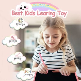 TeinenRon LCD Writing Tablet for Kids,11inch Drawing Tablet for Toddler Toy with Lanyard Stylus,Colorful Dooldle Board for Children,Birthday Christmas Gifts for 3-10 Years Old Girls&Boys,Pink