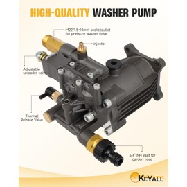 OCPTY Aluminum Horizontal Pressure Washer Pump 3/4 Shaft Max 3300 PSI 2.5 GPM Original Engineering for Most Brand power washer Compatible with 90028, MSH3125,MS31025H and ect