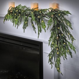Regency International 60" LED/Battery/Timer Natural Touch Norfolk Pine Garland