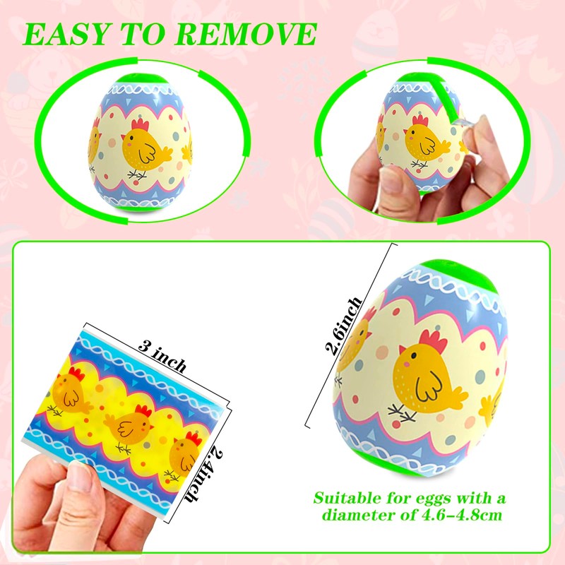 QLINLEAF 50Pcs Easter Egg Wrapper Eggs Film Shrink Wraps for