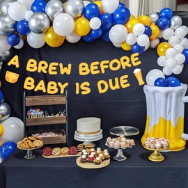 Sursurprise Beer Baby Shower Decorations, A Brew Before Baby Is Due Banner for Boys and Girls A Baby Is Brewing Baby Shower Gender Reveal Party Supplies