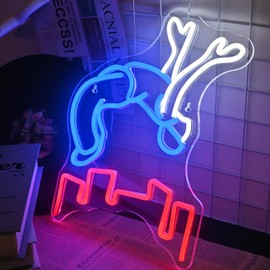 GLYOX Running Neon Sign Running Neon Sign Sports LED Light Up Sign for Game Room Bedroom Home Bar Club Man Cave Street Dance Arena Skateboard Gym Birthday Decorations Gifts