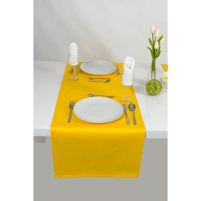 Lemos Home Cotton Table Runner 45 x 150 mm, yellow,