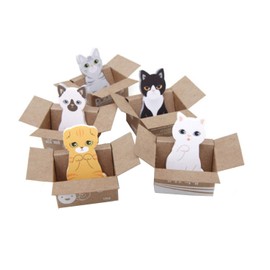 MIAO JIN 20 Pack Cat Shaped Sticky Notes Mini Sticker Bookmark Page Flags Index Tab Reminder Ticky Notes (5 Design, 600 Sheets in Total)