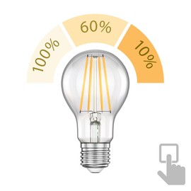 ledscom.de E27 LED light 7W = 60W, 800 lm, warm white, 3 levels (1 level: 800 lm, 2 levels: 470 lm, 3 levels: 75 lm) dimming without dimmer with light switch