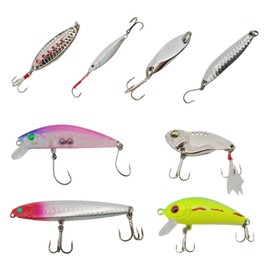 HBW Fishing Lures, Fishing Gear, Crank Baits for Fishing, 3D Simulation, Trout Bait, Fishing Lure Kit-8, Suitable for Salt Water and Fresh Water
