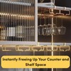 LINFIDITE 2 Pack Under Cabinet Wine Glass Rack Rose Gold
