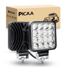 PICAA LED Work Light 2 x 3.3 Inch 48 W Work Light Tractor 12 V 24 V Spotlight Waterproof Work Light LED Additional Headlight for Excavator Tractors Tractor ATV Truck Offroad 4 x 4
