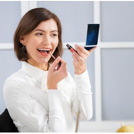 dcdcee Pocket Mirror, Small Travel Mirror with Magnification, Portable Double-Sided Magnifying Cosmetic Mirror for Daily (Star)