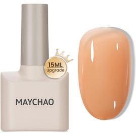 MAYCHAO Jelly Gel Nail Polish -15ML Glaze Jelly Gel Polish Soak Off UV LED Sheer Lucite Nail Polish for DIY Manicure Home Salon Nail Art, 0.5 OZ