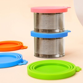 Lydia's Deal Can Covers for Pet Food Cans, Universal Silicone Can Lids BPA Free & Dishwasher Safe, Pet Food Can Lid Covers Fit Most Standard Size Canned Cat and Dog Food (Pink+Green)