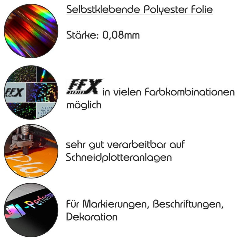FFX Series 5 x DIN A4 Plotter Film Hologram Rose