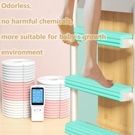 DJAIOD Bunk Bed Ladder Pads, Soft Corner Protectors, NBR Self-Adhesive Bunk Bed Step Cover Foam Padding, for Ladder, Stair Edge, Sharp Edges, Desk, Table, Furniture 6.6 Ft (Green)