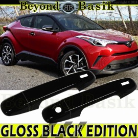 Torox For 2018-2022 Toyota C-HR GLOSS BLACK 2 Door Handle COVERS With 2 Smart Keyholes