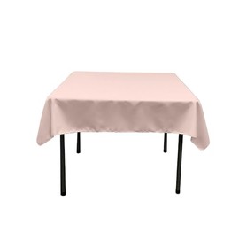 New Creations Fabric & Foam Inc 36" x 36" Square, Polyester, Reusable Table Cover | Party, Event, Banquet, Thanksgiving, Christmas Use | Stain & Wrinkle Resistant. (Blush)