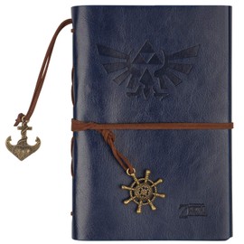 ONE250 Legend of Zelda Journal, diario de escritura, diario de viaje, cuaderno de 7.2 x 5.1, cuaderno de escritores, cuaderno de bocetos recargable, caja fuerte para pluma estilográfica (azul marino)