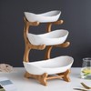YYW 3 Tier Fruit Basket, White Ceramic Fruit Bowl for