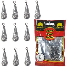 PRO FILSTAR Pear Lead Set 10 x 6 g - Lead Fishing with Swivels - Fishing Lead Set - Ground Fishing - Ground Lead Fishing - Lead Weight - Fishing Weights - Lead Weights - Drop Lead - Carp Lead